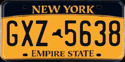 NY license plate GXZ5638
