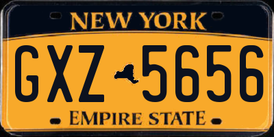 NY license plate GXZ5656