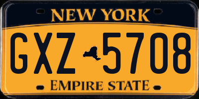 NY license plate GXZ5708