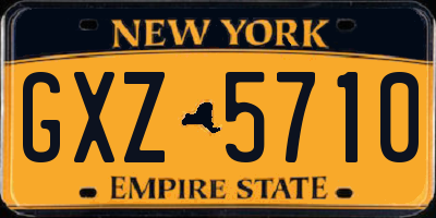 NY license plate GXZ5710