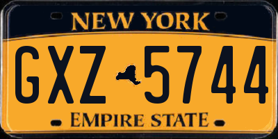 NY license plate GXZ5744