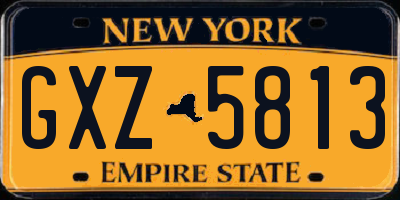 NY license plate GXZ5813