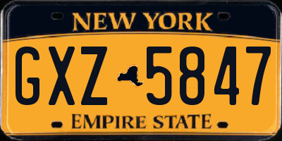 NY license plate GXZ5847