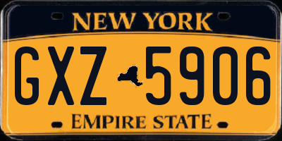 NY license plate GXZ5906
