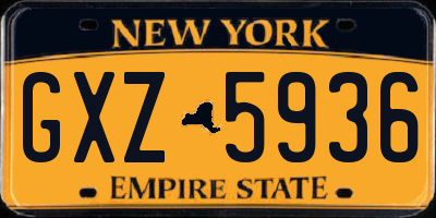NY license plate GXZ5936