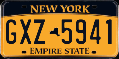 NY license plate GXZ5941