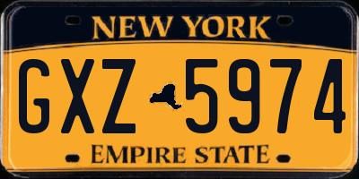NY license plate GXZ5974