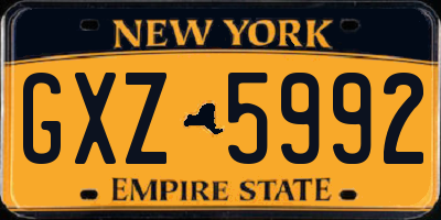 NY license plate GXZ5992