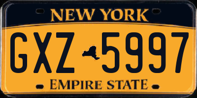 NY license plate GXZ5997