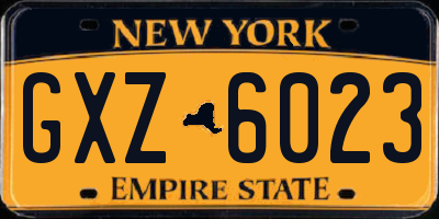 NY license plate GXZ6023