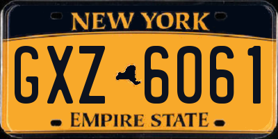 NY license plate GXZ6061