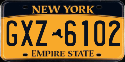 NY license plate GXZ6102