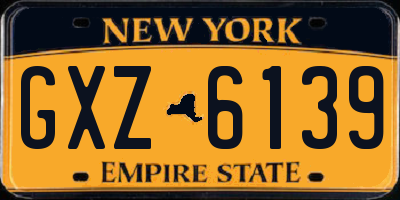 NY license plate GXZ6139