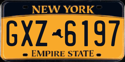 NY license plate GXZ6197