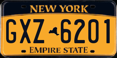 NY license plate GXZ6201