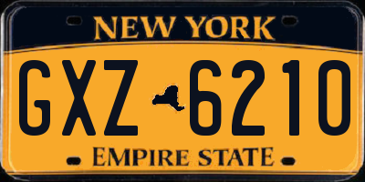 NY license plate GXZ6210