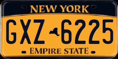 NY license plate GXZ6225