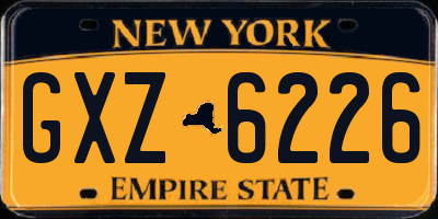 NY license plate GXZ6226