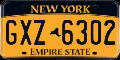 NY license plate GXZ6302