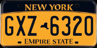 NY license plate GXZ6320