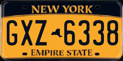 NY license plate GXZ6338