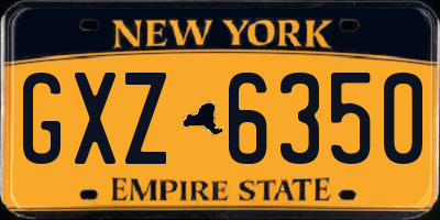 NY license plate GXZ6350