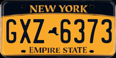 NY license plate GXZ6373