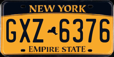 NY license plate GXZ6376