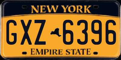 NY license plate GXZ6396