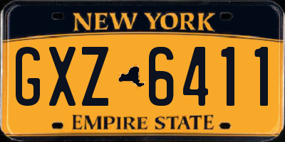 NY license plate GXZ6411