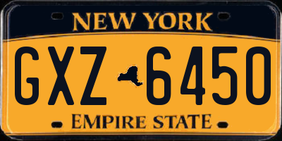 NY license plate GXZ6450