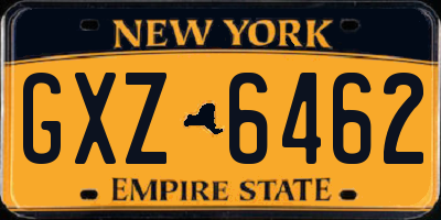 NY license plate GXZ6462
