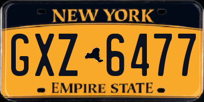 NY license plate GXZ6477