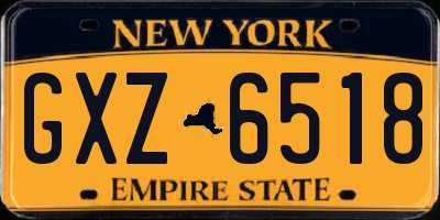 NY license plate GXZ6518
