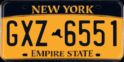 NY license plate GXZ6551