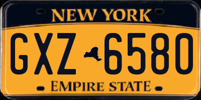 NY license plate GXZ6580