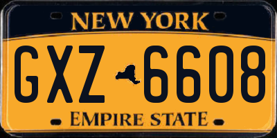 NY license plate GXZ6608
