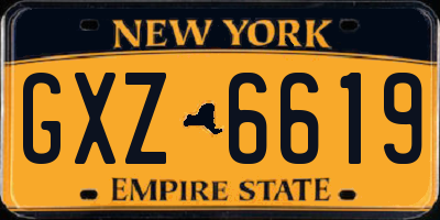 NY license plate GXZ6619