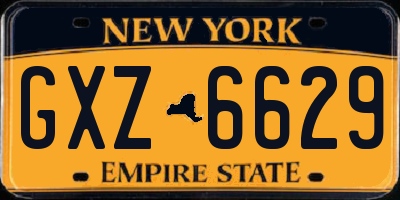 NY license plate GXZ6629