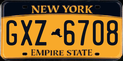 NY license plate GXZ6708
