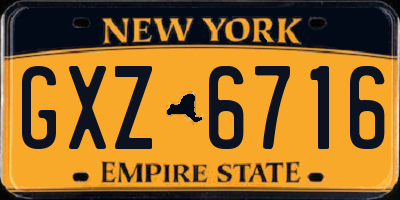 NY license plate GXZ6716