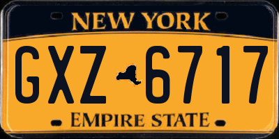 NY license plate GXZ6717