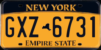 NY license plate GXZ6731