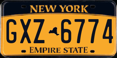 NY license plate GXZ6774