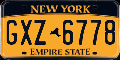 NY license plate GXZ6778
