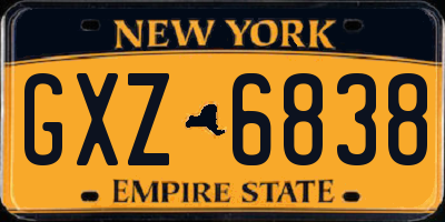 NY license plate GXZ6838