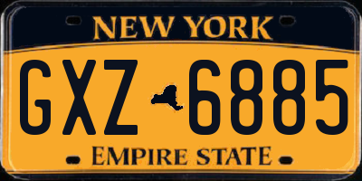 NY license plate GXZ6885