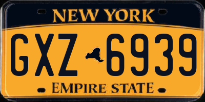 NY license plate GXZ6939