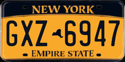 NY license plate GXZ6947