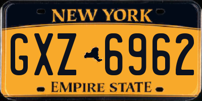 NY license plate GXZ6962